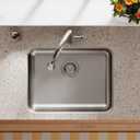 Elkay Lustertone Classic ELUHAD211555 Single Bowl Undermount Stainless Steel ADA Sink 23.5 x 15.75 x 5.375 inches, 23.5" x 18.25" x 5.375"