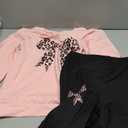 Girls Long Sleeve Sweatshirt 2 Piece, Bow Graphic Top and Pants Spring Fall Fashion Casual Clothes, Size 12Y