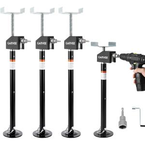 Garvee RV Slide Out Support Jacks (Set of 4) - 20,000lb Heavy Duty Rv Stabilizer Jacks Support, 21"-49" Quick-Lift Adjustable - Power Drill & Hand Crank Compatible for Campers, Travel Trailers & RVs
