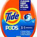 Tide PODS laundry detergent pacs, 3-in-1 Stain Remover, Odor Fighter, Color Protector, 112 Count, HE compatible, Original Scent