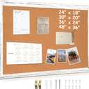 DOLLAR BOSS White Cork Board for Wall - 24 X 18 Inches, Rustic Wooden Frame Bulletin Board, Decorative Hanging Pin Board for Office & Home Decor