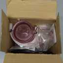 Kingsyard Glass Hummingbird Feeder for Outdoors Wild Bird Feeder with 6 Feeding Ports Hanging for Garden Yard, Pink (Ant Moat Included)