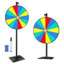 Pionites 12 Inch 12 Slots Prize Wheel Tabletop Fortune Spin with Dry Erase Marker and Eraser for Engaging Home Parties, Trade Show, Carnival Events (24'' 14slots)