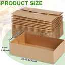 Chinco 300 Pieces Paperboard Kraft Food Trays 4 Corner Pop up Food Tray Disposable Foldable Cardboard Movie Night Snack Party Container Box for Holding Drink at Stadiums or Theaters (Brown), Small