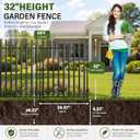 5 Panels No Dig Decorative Garden Fence, 32in(H)11ft(L) Heavy-Duty Rustproof Metal Panels, Outdoor Dog Barrier for Yard & Patio, Landscape, Border| Portable Temporary Fencing