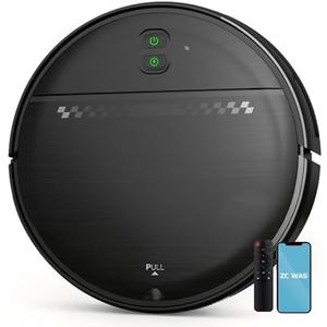 Robot Vacuum and Mop Combo, 2-in-1 Mopping Robot Vacuum Cleaner with 2300Pa Suction, 2.87'' Slim Design, Wi-Fi/App/Voice Control, 3D Obstacle Avoidance & Self-Charging for Hard Floors, Carpets, Pet Hair