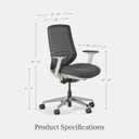 Branch Ergonomic Chair - A Versatile Desk Chair with Adjustable Lumbar Support, Breathable Mesh Backrest, and Smooth Wheels - Experience Optimal Comfort and Support - Graphite - White