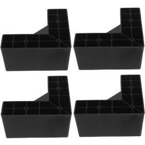 3 Inch L-Shaped Furniture Legs Replacement, 4PCS 7.5cm Height Couch Feet with 12 Screws, Plastic Sofa Risers, Furniture Raisers Leg Extenderfor Sectional Risers, Enhanced Couch, Dresser and Bed