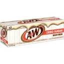 A&W Zero Sugar Root Beer Soda, 12 fl oz cans, 12 count