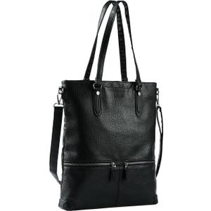 Lassviin Laptop Tote Bag, Leather Work Tote for Computer Bag Waterproof Lightweight Shoulder Bag Purse Handbag Crossbody Bag