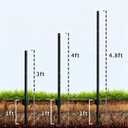 Metal Fence Post 4 Feet Black Pack of 10 U Post for Wire Fence