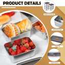 Layhit 10 Set Stainless Steel Food Containers with Lids Metal Marinating Snack Containers Box for Lunch, Leftovers, Dishwasher & Freezer Safe (18 oz)