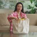 Extra-Strong Canvas Tote Bag - 18"x15"x5" Heavy-Duty Cotton Shopping Bag with Reinforced Handles for Groceries & Everyday Use