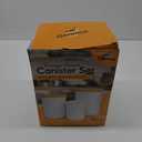 Ceramic Canister Set for Kitchen Countertop & Pantry  3 Airtight Food Storage Containers for Flour, Sugar & More  Durable White Ceramic with Bamboo Lids