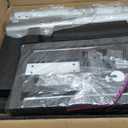 Floor Mobile TV Stand with Power Outlet, Rolling TV Cart for 27-65 Inch OLED LED Monitors, 6 Levels of Height Adjustment, Ambient Lighting on The Bottom Wheels Holds up to 88lbs, 400x400mm (White)