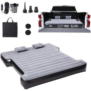 VEVOR Truck Bed Air Mattress, for 5.5-5.8 ft Full Size Short Truck Beds, Inflatable Air Mattress Bed with 12V Air Pump 2 Pillows, Carry Bag, for Silverado, RAM, F Series, Sierra, Titan, Tundra