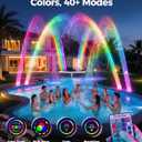 Solar Pool Fountain with Lights, Dual-Head Adjustable Spray & Timer, Remote Control, Auto Dusk Sensor, 10-Color LED Modes & 15°F Cooling Spray for Above & Inground Pools