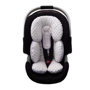 Pro Goleem Infant Car Seat Head Neck Body Support, Ultra-Soft Minky and Microfiber Newborn Car Seat Insert, Perfect for Car Seat, Stroller, 2-in-1 Reversible, for Boys and Girls, Gray (Grey)