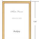 5x7 Picture Frame Matte Gold Modern Simple Thin Aluminum Metal Photo Frame with HD Real Glass, Display for Tabletop and Wall Collage. (2 Pack)