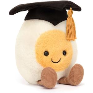Jellycat Amuseables Boiled Egg Graduate Stuffed Toy, 5.5 inches - Food Plush - Fun Graduation Gift
