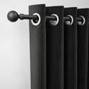 ROTHLEY Curtain Rods for Windows 48 to 84 Inch Black Curtains Rods 1 Inch Diameter Decorative Curtain Rod Adjustable Drapery Rod Heavy Duty Window Poles for Curtains With Klick Fit Brackets-Orb Finial