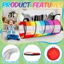 Seenelling 27.6 Inch Extra Large Play Tunnel for Kids Pop Up Crawl Tunnels Colorful Crawls Tube for Toddler Collapsible Tunnel Toy Gift with Breathable Mesh for Children Pet Indoor Outdoor (2 Pcs), 27.6 x 27.6 x 70.9 inches