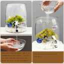 1.6 Gallon Plastic Fish Tank & Water Pitcher for Fridge with Faucet, Fish Bowl Easy to Change Water, Goldfish Beta Fish Aquariums Starter Kit With Aquarium Decor Plastic Plant + Shelles, Water Pitcher