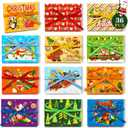 Qpout 36 PCS Christmas Gift Card Holder Boxes with Ribbon,Colorful Paper Decorative Present Wrapping Envelope Gift Card Boxes for Christmas Holiday Gift Decor