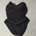 One Piece Swimsuits for Women Criss Cross Bathing Suit Removable Padded 2025 XL Black