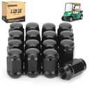 10L0L 1/2-20 Golf Cart Wheel Lug Nuts Kit for EZGO TXT RXV & Club Car DS Precedent, Replace OEM 14723-G1, 1701160, 1010984, 1011390, 800573, Black Set of 16