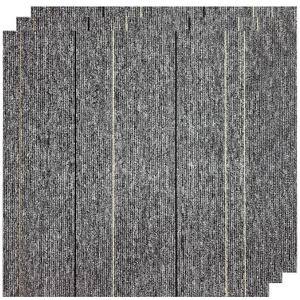 32 Carpets 20x20 inch Square Carpet Tiles, Reusable, Non Slip, Seamless Tiles, Suitable for Indoor and Outdoor use in bedrooms, Living Rooms, Offices, etc., Easy to DIY (Striped Light gray-02)