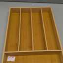 Silverware Organizer Kitchen Drawer Organizer Utensil Organizer Bamboo Silverware Holder Cutlery Organizer in Drawer Flatware Organizer Tray(5 slots, Natural