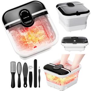 Pedicure Foot Spa with Bubble and Heat,Collapsible Foot Soaking Tub with Remote Control,Pedicure Tools for Feet,Foot Bath Soak Tub Gifts for Mens/Women,Mom/Dad
