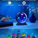 Jellyfish Lamp,Whisper-Quiet Sensory Aquarium Light,7 Color Mood Night Light with Adjustable Water Flow & 8H Timer,Rounded Tank Lamp for Home Office Bedroom Decor for Kids Adults(Black)