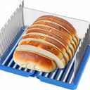 Bread Slicer for Homemade Bread, 304 Stainless Steel Bread Cutter, Adjustable Sourdough Slicer, Foldable Bread Slicing Guide for Loaf, Bagel, Sandwich, Cakes, Blue