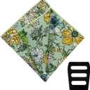 Luckyvestir Floral Pocket Squares for Men Suit Cotton Handkerchief with Pocket Square Holder for Jacket Wedding Party Groom