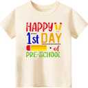 Back to School Shirt for Toddler First Day of Pre-K Shirt for Boys & Girls, Preschool T-Shirt 2T-5T (Yellow)