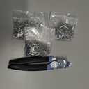 Spurtar Angled Hog Ring Pliers Kit with 360pcs 3/4" 1/2" 3/8" Hog Rings Spring-Loaded A3 Steel for Upholstery Fencing Animal Pet Cage Craft Bagging Netting Trap