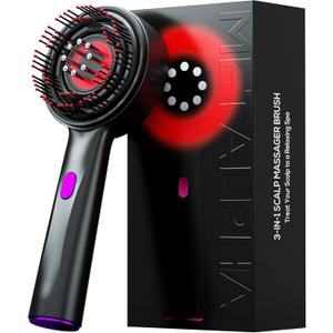 METALPHA 3 in 1 Electric Scalp Massager Brush, Rechargeable Portable Waterproof Hair Head Scalp Massager Brush Tool (Black)