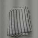 White Grey Striped Waffle Shower Curtain Farmhouse Plaid Patchwork Stall Bath Curtain Rustic Boho Neutral Bathtub Curtain for Kids Bathroom Decor Waterproof with Hooks 72x78 Inch