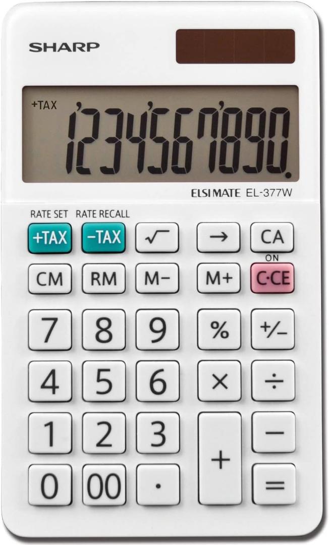 Sharp EL-377WB Business Calculator, White 2.75