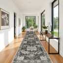 RUUGME Hallway 3x16 Runner Rug - Large Boho Rugs for Living Room Stain Resistant Carpet Vintage Tribal Rugs for Bedroom Kitchen Non Slip Backing Home Decor Floor Decoration Mat 3x16 Black