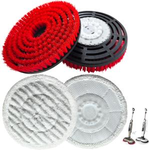 4Pack Brush for Shark Steam Mop S7000 S7001 S7020 S7005 S8021 S8001 Replacement Brush Head and Scrub Pad Abrasive Polishing Pad (Compatible only with Shark; not Compatible with Other Brands)