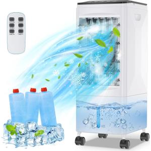 Portable Air Conditioners, Evaporative Air Cooler, Portable AC Cooling Fan w/ 3 Spds & Cooling Mode & Timer, Swamp Cooler w/ Remote, Windowless Air Conditioner Portable for Room Home