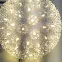 Novelty Lights LED 10in 150 Light Starlight Sphere, Warm White, Extra Large Ornament Ball Light, 5ft Hanging Cord with S Hook, 12ft Power Cord with Stackable Plug, Commercial Grade