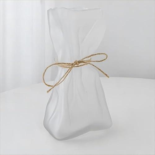 ASMEIR Glass vase Irregularly Folded Paper Glass vase Creative Exhibition Hall Home hydroponic Decoration (Color : Matte-L)