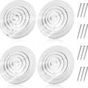 Therwen 4 Pieces 8 Inch Round Vent Cover, Ceiling Diffuser HVAC Vent Duct Cover Replacement with Screws to Install, Fitting in 8 Inch Duct, Outer Dimensions: 11-15/16"