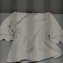 EVALESS Women's 3/4 Sleeve Tops Dressy Casual Pleated V Neck Business Work Blouses Office Shirts Size Large