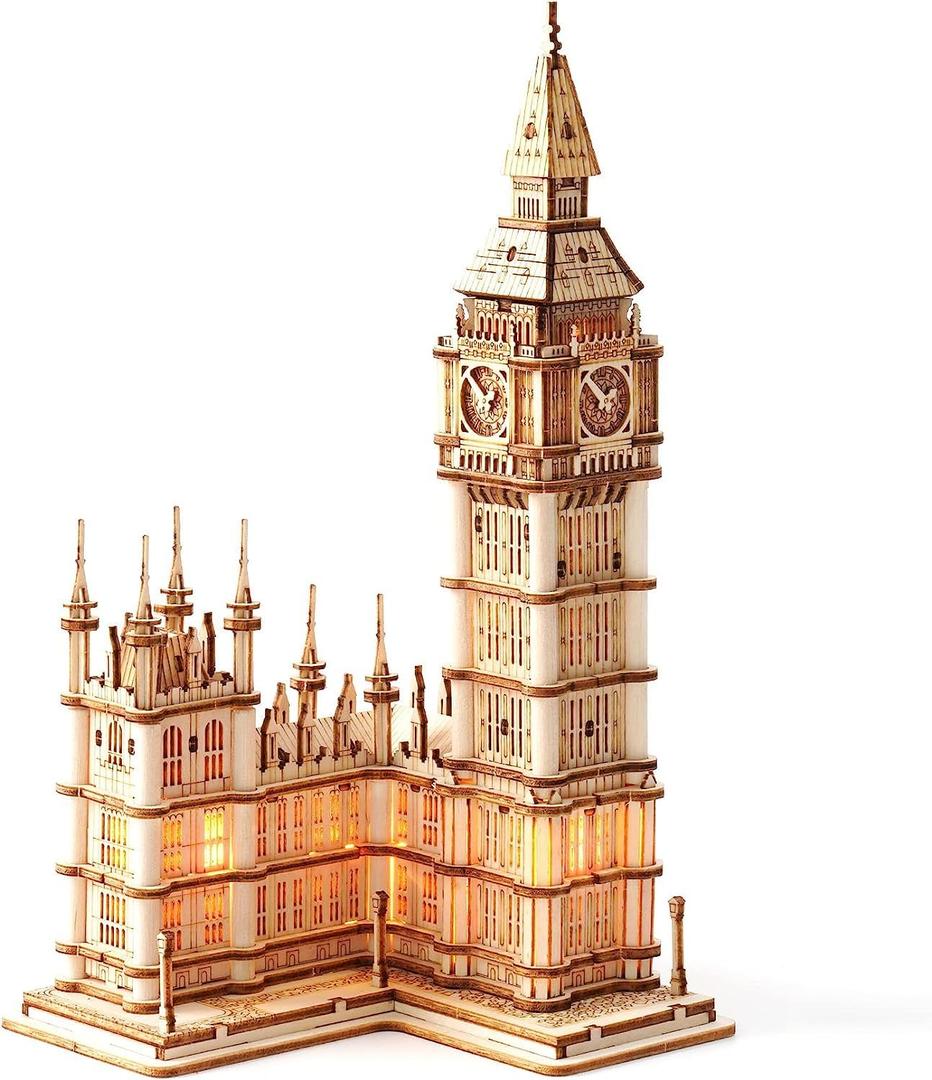 Rolife 3D Wooden Puzzles Big Ben Craft Model Kits for Adults to Build Birthday Gift for Family and Friends