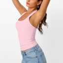 Trendy Queen Halter Tops for Women 2026 Summer Going Out Tops Backless Crop Sleeveless Workout Shirts Cute Y2k Clothes (Pink, XS)
